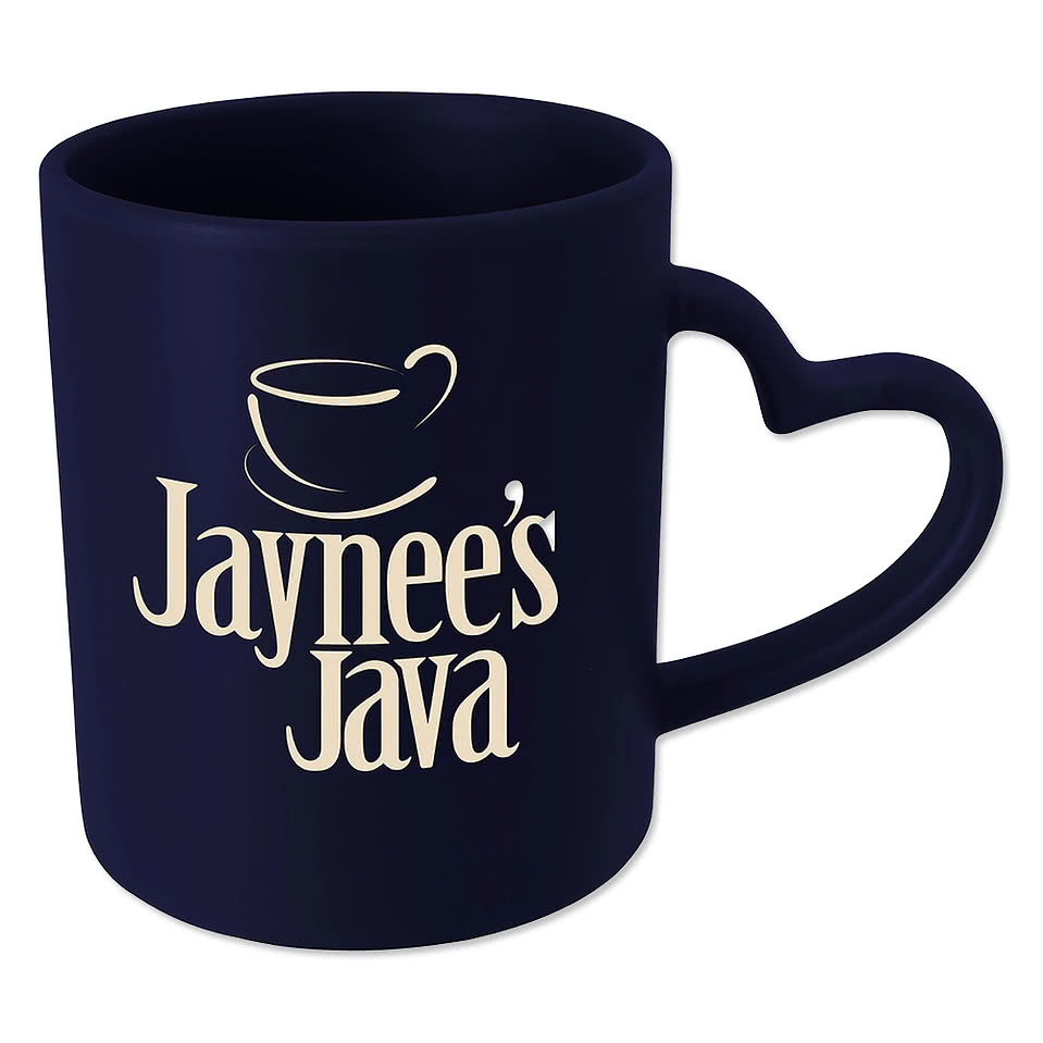 11 oz. Heart Handle Matte Stoneware Mug
