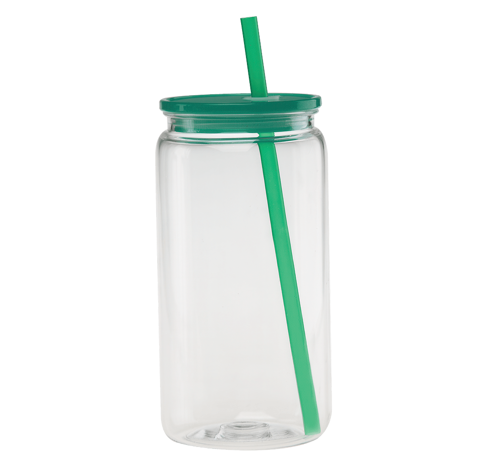 20 oz. Icy Joe-2-Go Clear Tumbler with Colored Lid & Straw-default