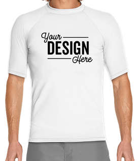 Wet Effect Short Sleeve Rash Guard Shirt - Color: White