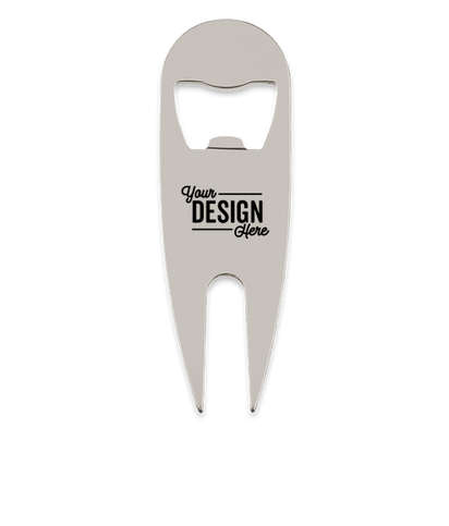 Laser Engraved Golf Divot Tool With Bottle Opener - Silver