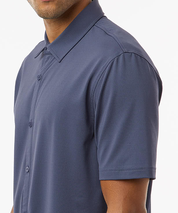 Adidas Recycled Short Sleeve Button Down Shirt - Embroidered