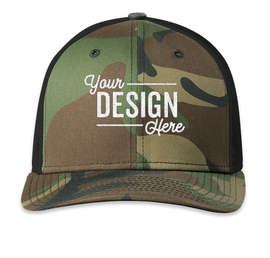 New Era Snapback Low Profile Trucker Hat - Color: Camo / Black