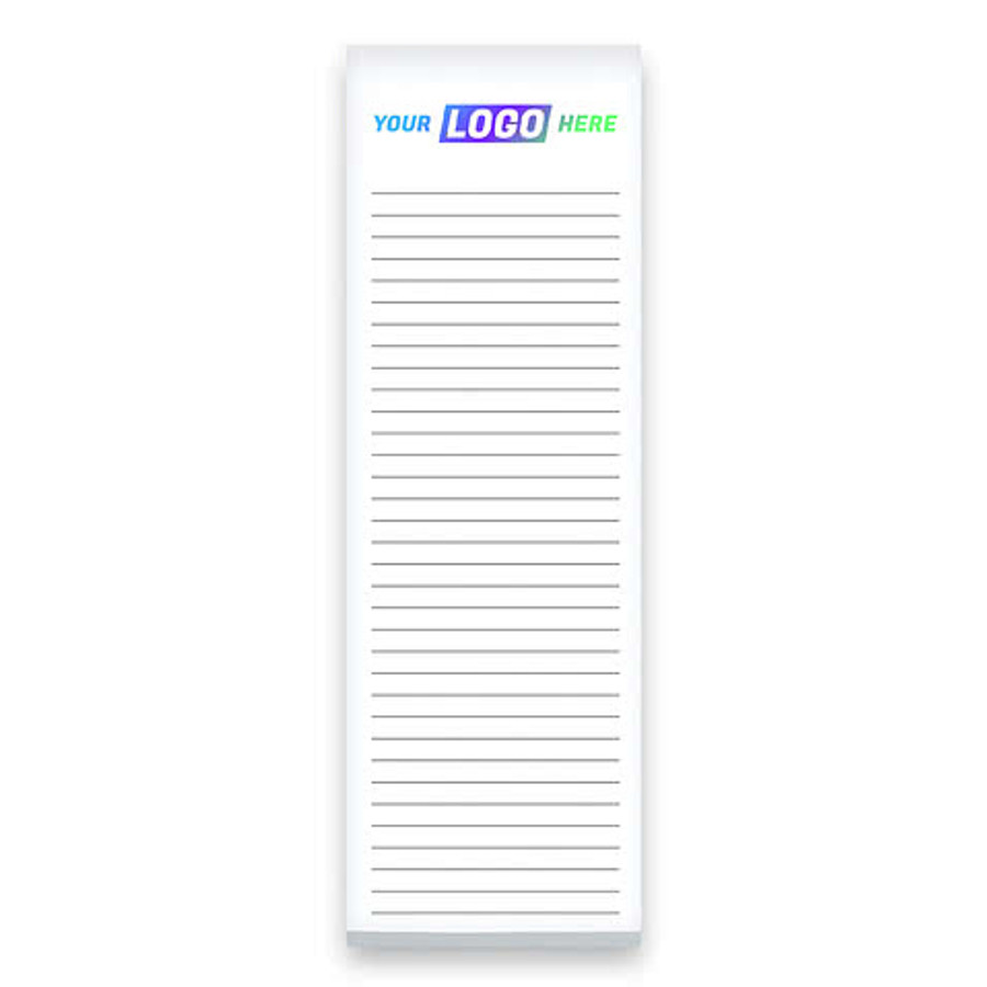 Full Color Souvenir 3" x 9" Magnetic Scratch Pad - 50 sheets/pad (Case of 500) in White