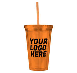 16 oz. Acrylic Cafe Tumbler - Color: Orange