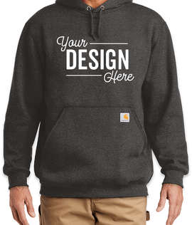 Carhartt Tall Midweight Hooded Sweatshirt - Screen Printed - Color: Carbon Heather