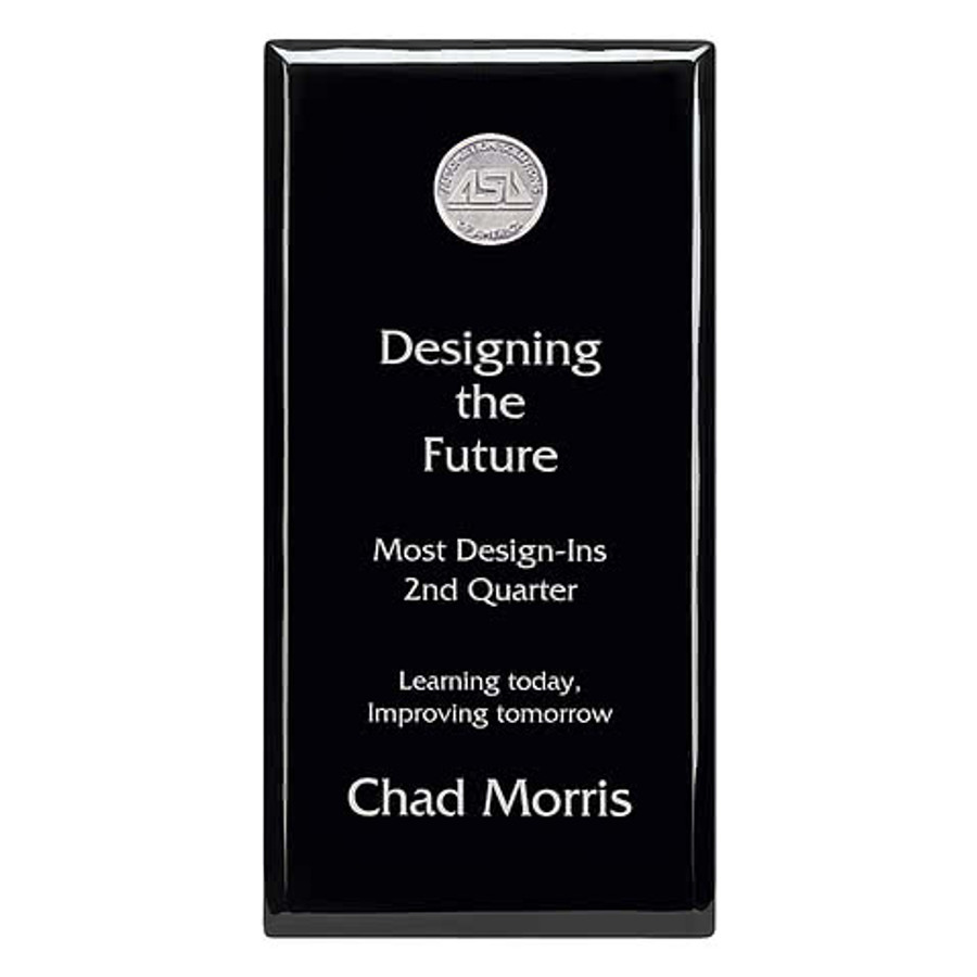 6" x 12" Black Plaque in Black