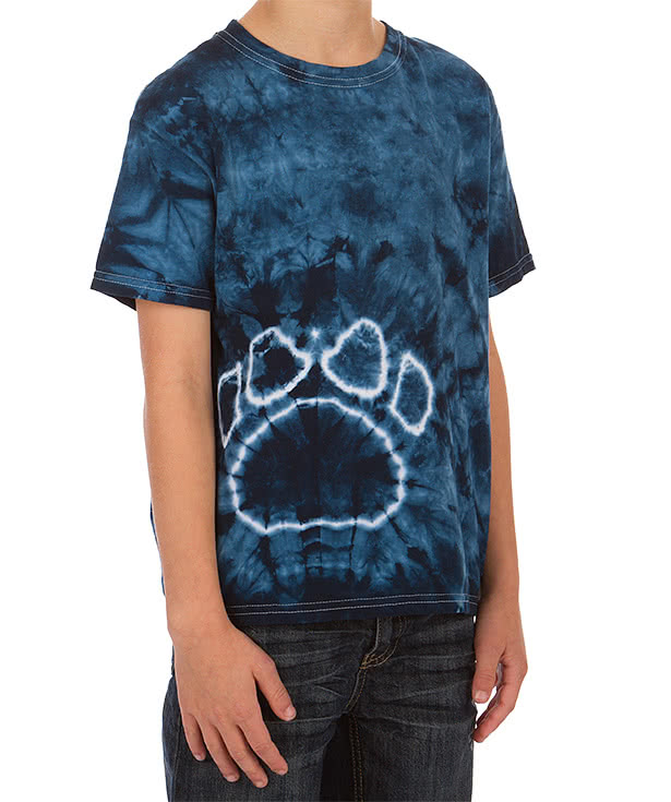 Dyenomite Youth Paw Print Tie-Dye T-shirt