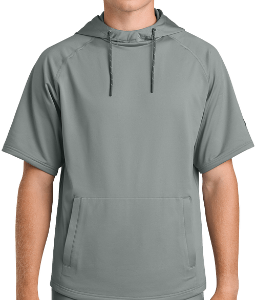Richardson Charge Performance Fleece Short Sleeve Pullover Hoodie in Grey