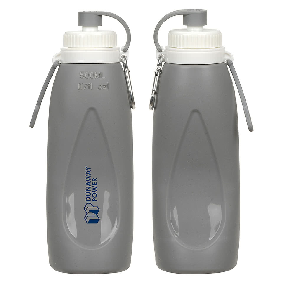 17 oz. Groove Collapsible Silicone Water Bottle