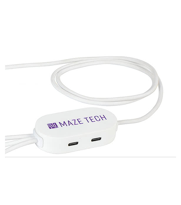 Triumph 3-in-1 Charging Cable with 4-Port USB Hub and Recycled Casing