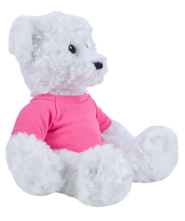 Full Color 10" White Dexter Bear Plush Animal