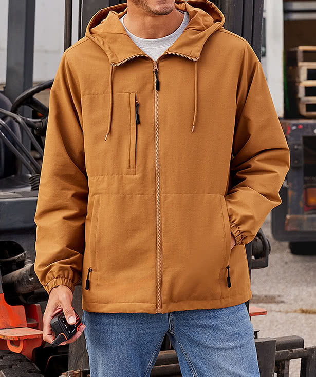 Harriton Flex Twill Hooded Jacket - Embroidered