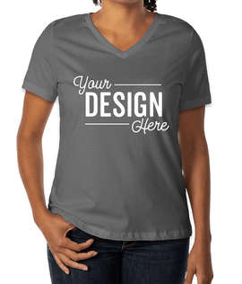 Bella + Canvas Women's Jersey V-Neck T-shirt - Color: Asphalt