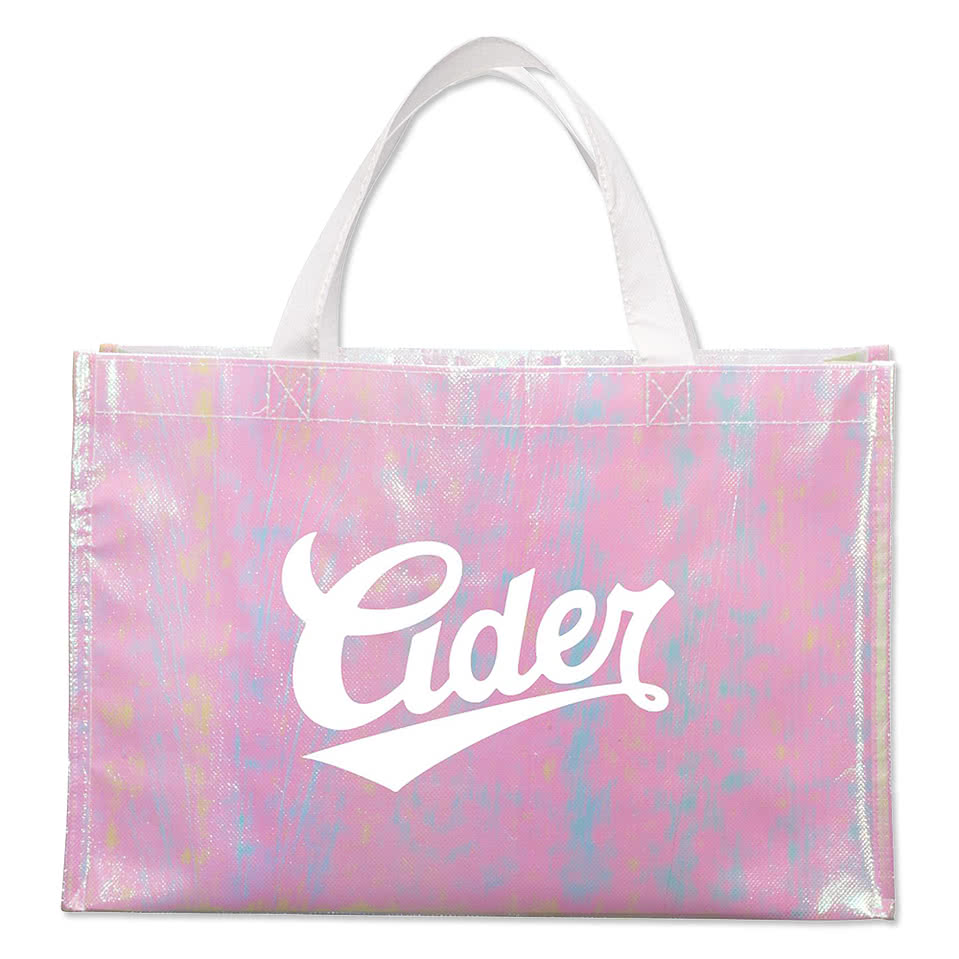 Medium Iridescent Non-Woven Shopper Tote Bag