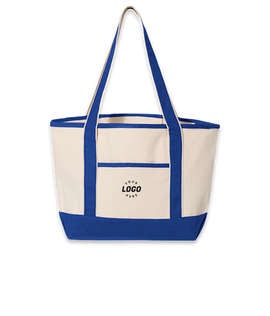 Embroidered Medium Deluxe Canvas Boat Tote Bag