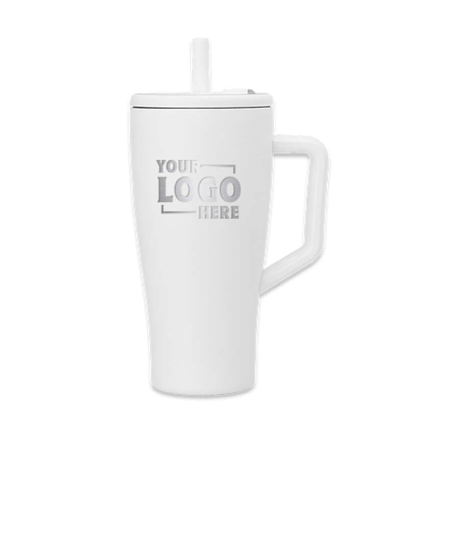 BruMate Laser Engraved 30 oz. Era Tumbler with Straw in Matte White