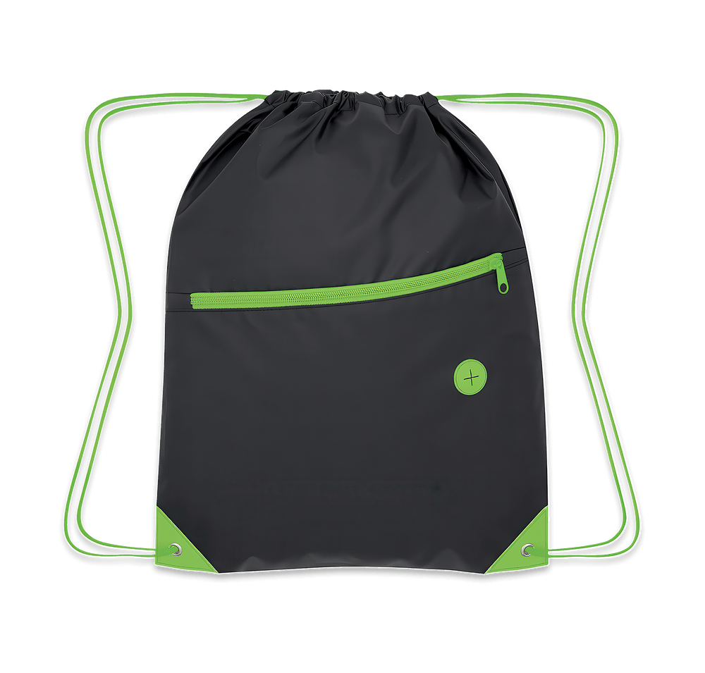 Color Pop Zippered Drawstring Bag-default