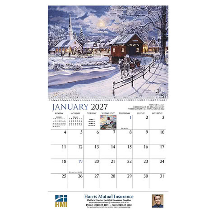 Full Color Back Home Spiral Wall Calendar in Back Home-Spiral.2026