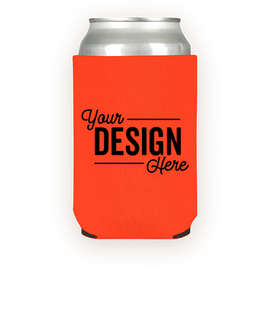 Foldable Neoprene Can Cooler - Color: Orange