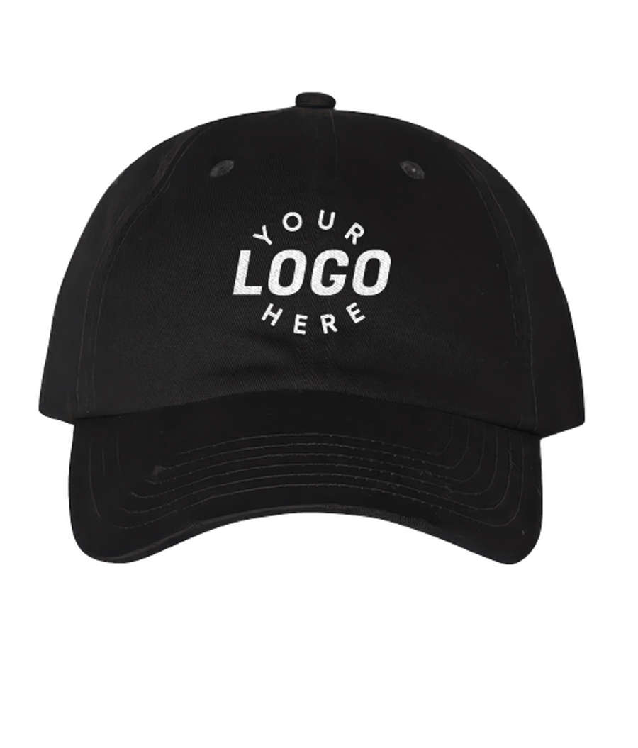 Valucap Six Panel Brushed Twill Baseball Hat in Black