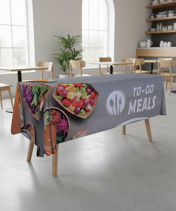 Full Color 8' Premium Throw Tablecloth
