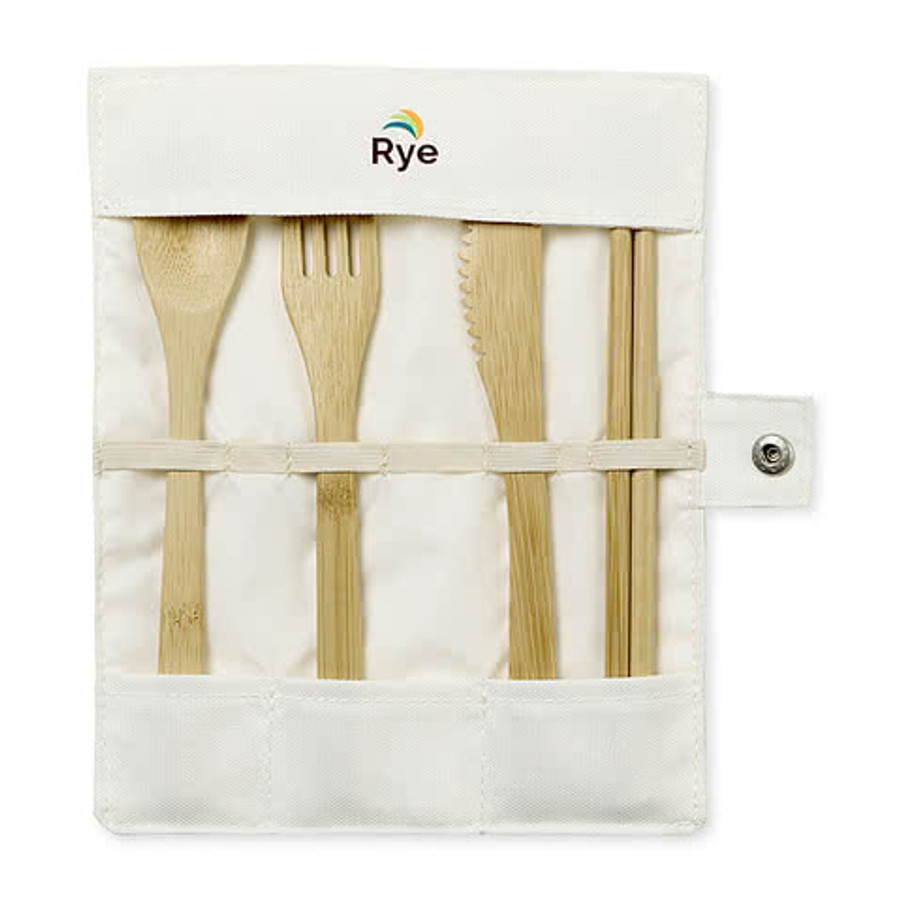Zero-Waste Bamboo Utensil Kit in Natural