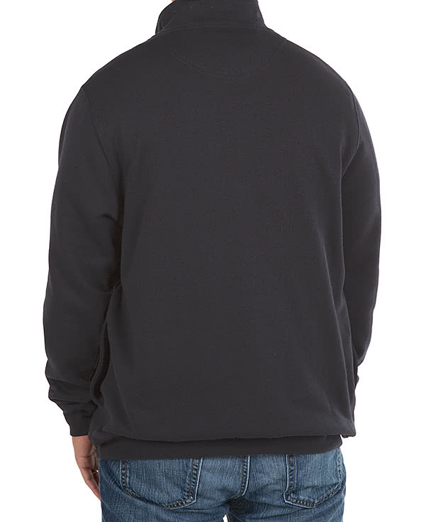Charles River Crosswind Quarter Zip Sweatshirt - Faux Leather Patch