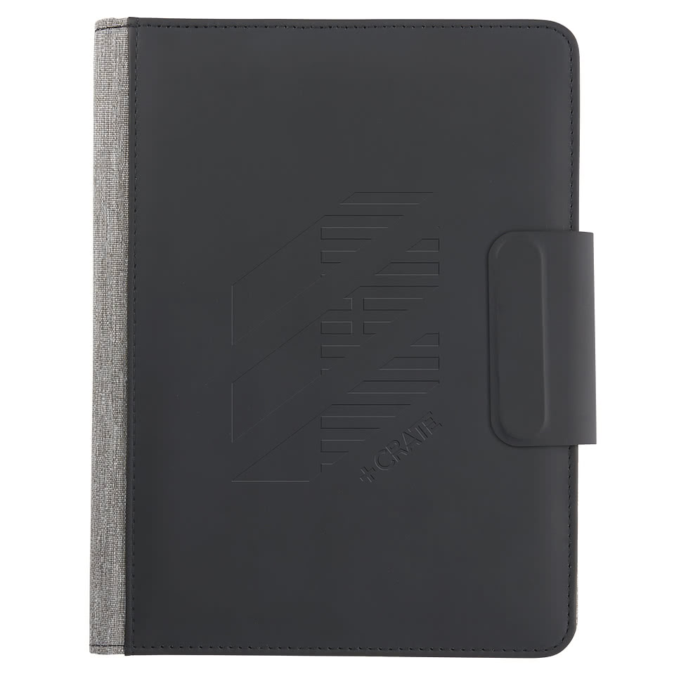 Debossed Reclaim Recycled MagClick Wireless Fast Charging Notebook