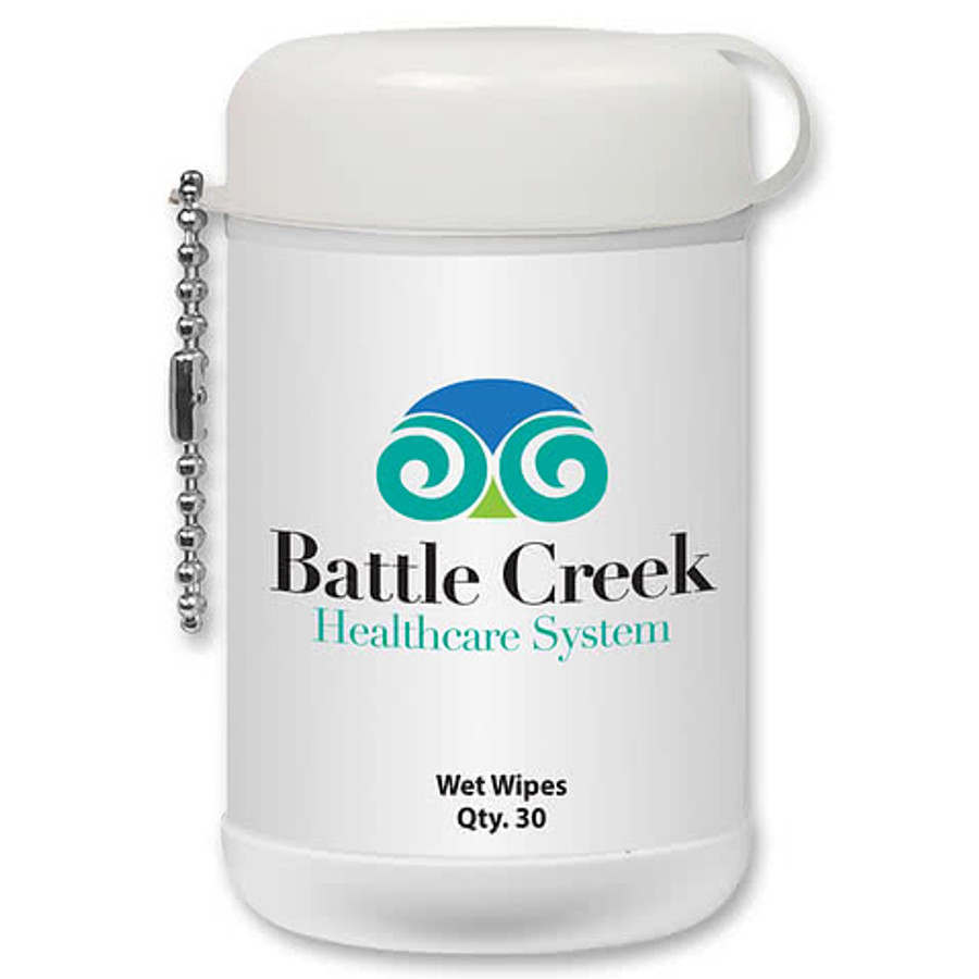 Mini Wet Wipe Canister in BLUE CAP