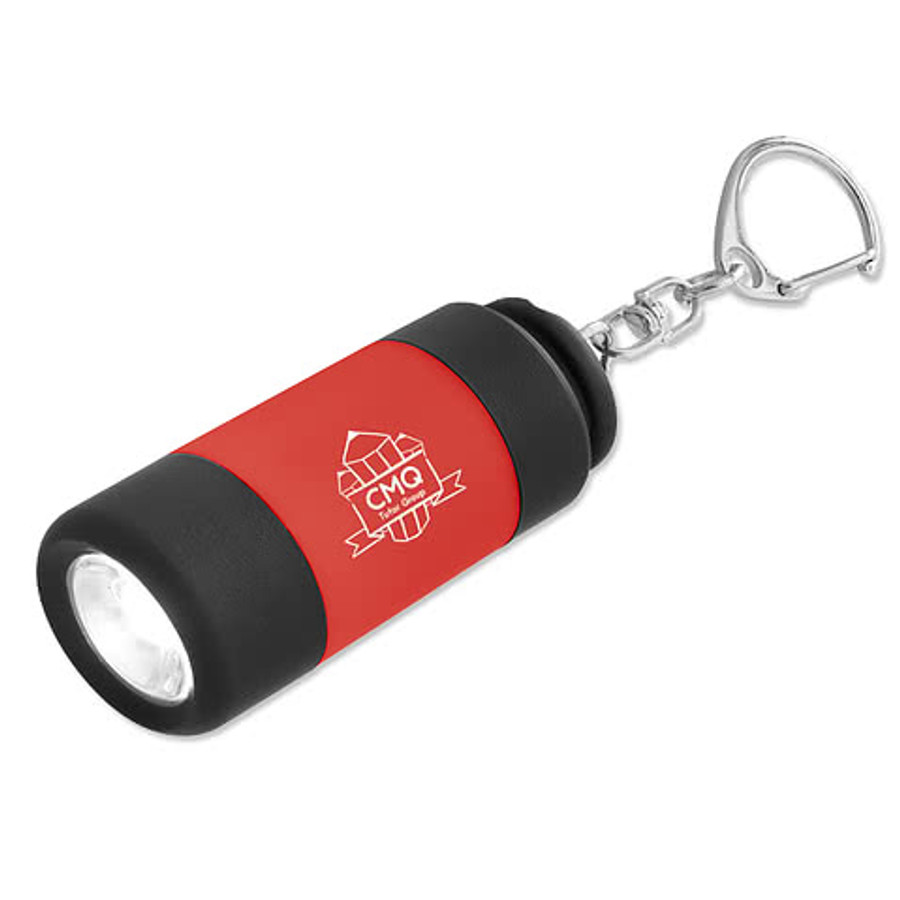 Rechargeable LED Flashlight Keychain in White with Black