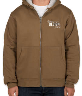 CornerStone DWR Heavyweight Sherpa-Lined Hooded Work Jacket - Color: Brown