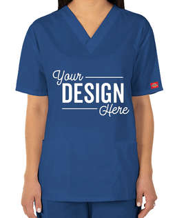 Dickies Women's V-Neck Scrub Top - Color: Royal
