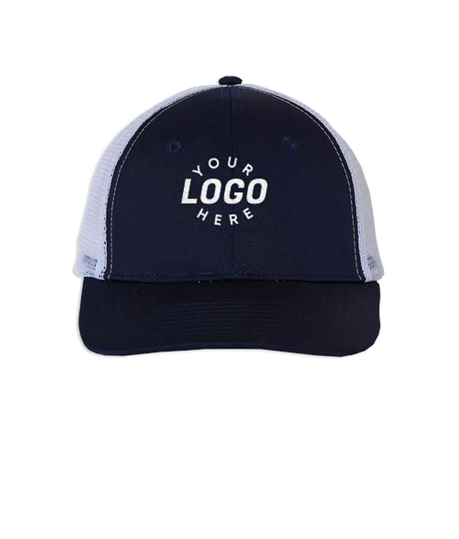 Valucap Mesh-Back Twill Trucker Hat in Navy / White