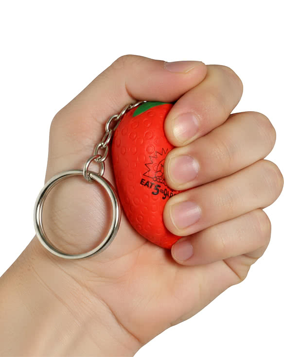 Strawberry Stress Reliever Keychain