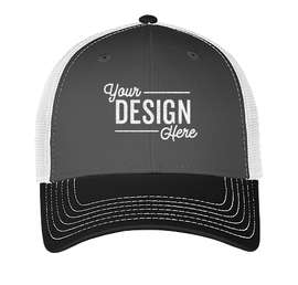 Otto Cap Low Profile Two-Tone Trucker Hat - Color: Black / Charcoal Gray / White