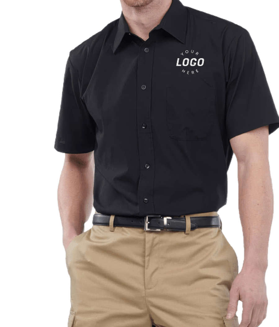 Edwards Essential Wrinkle-Free Short Sleeve Dress Shirt in Black