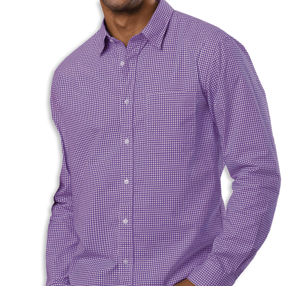Blue Generation Untucked Gingham Long Sleeve Dress Shirt-default
