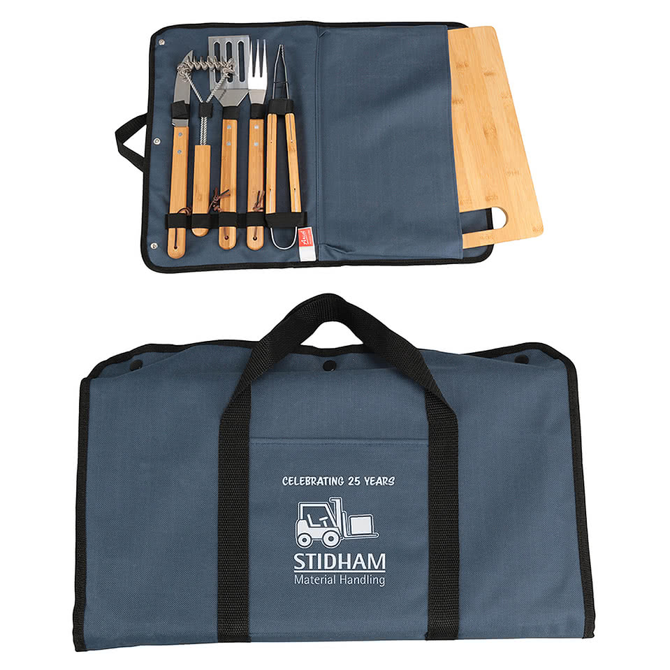 5-Piece Firepit BBQ Set with Cutting Board & Carrying Case