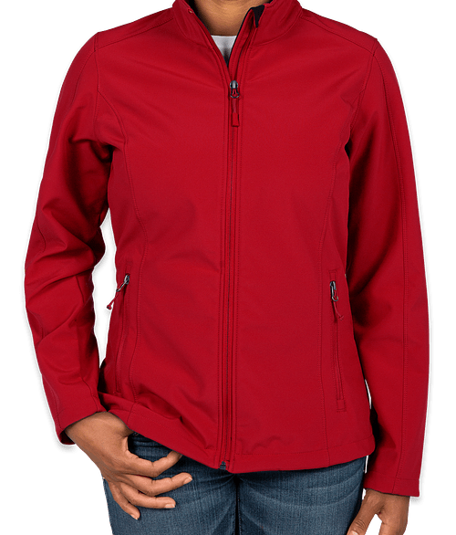 Port Authority Women's Core Fleece Lined Soft Shell Jacket - Printed in Rich Red