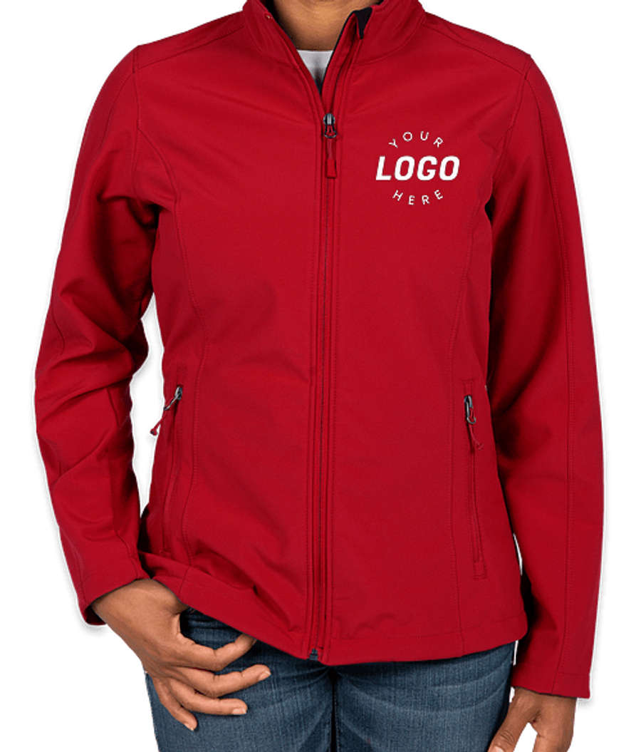 Port Authority Women's Core Fleece Lined Soft Shell Jacket - Printed in Rich Red