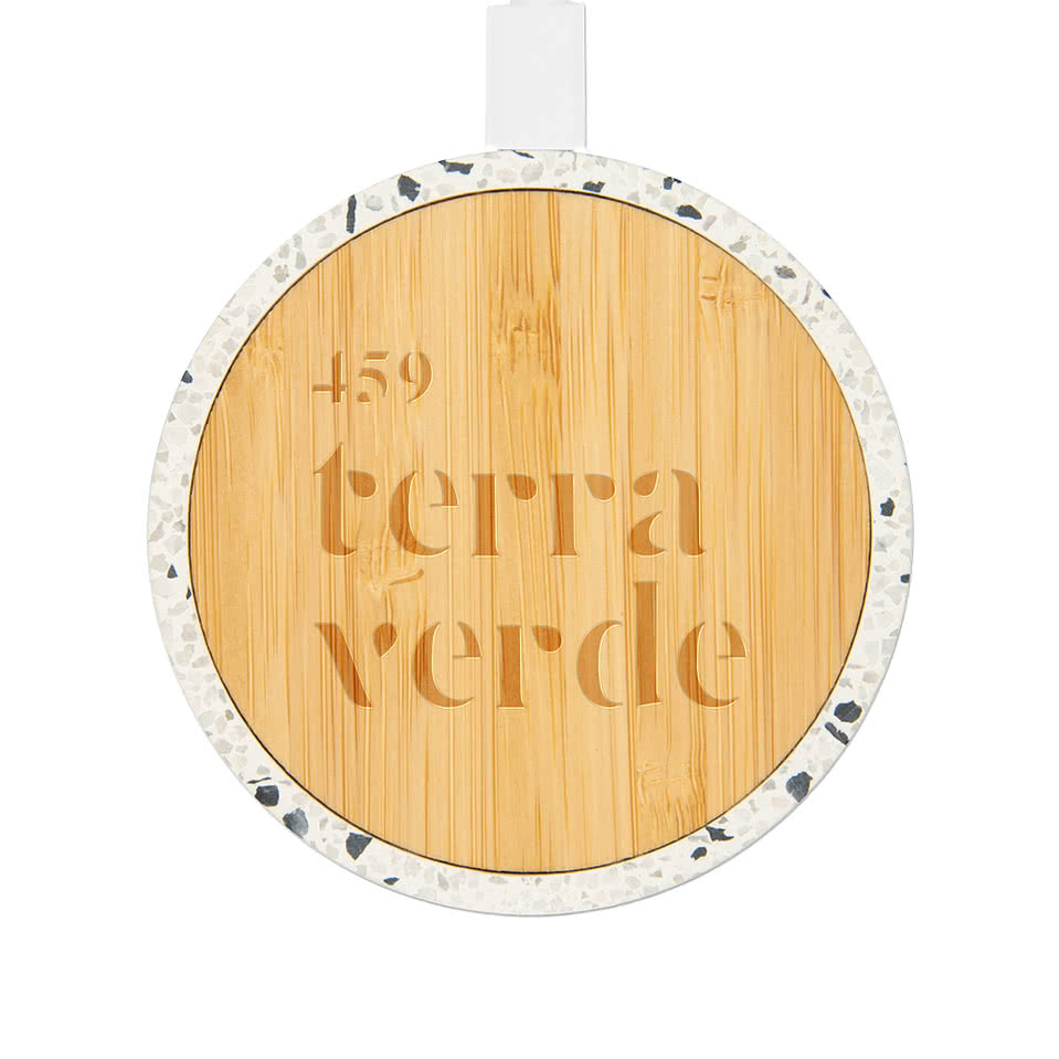 Laser Engraved 10W Speckle and Bamboo Portable Wireless Charger