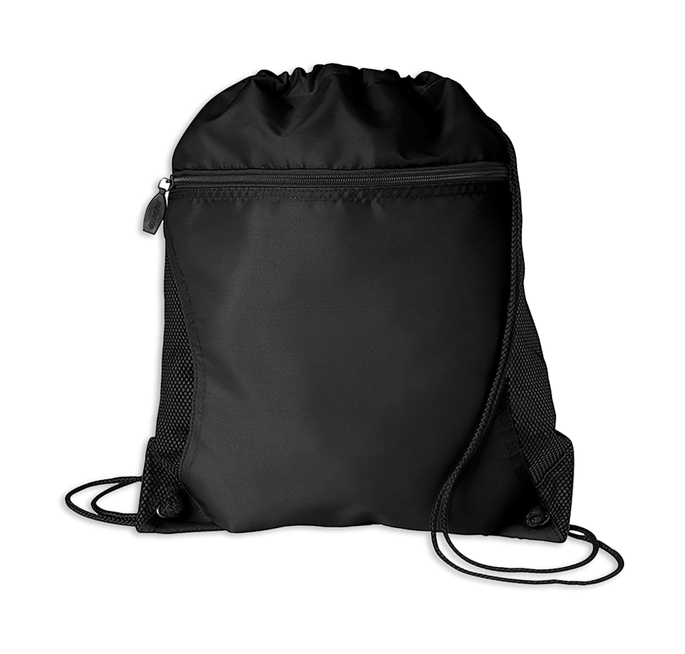 Full Color Lightweight Zippered Drawstring Bag-default