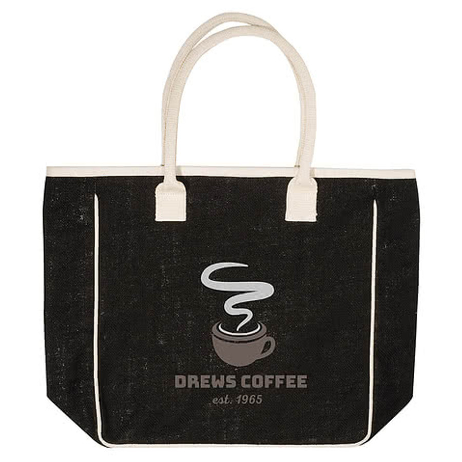 Seville Jute & Canvas Tote Bag