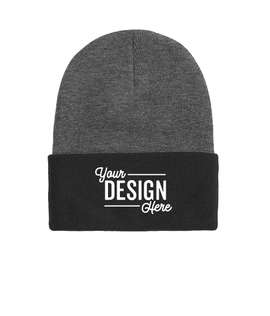 Port & Company Cuff Beanie - Color: Athletic Oxford / Black