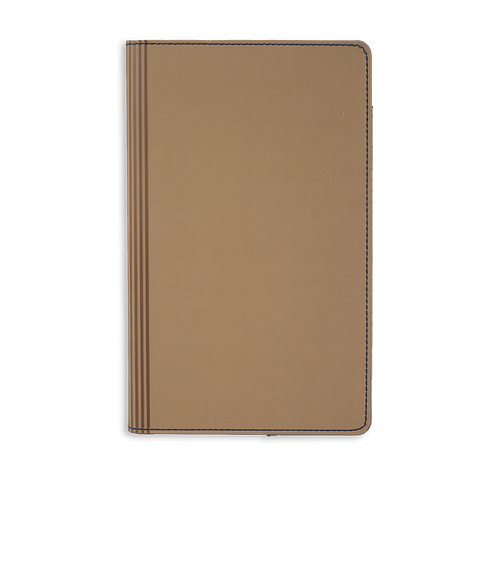 Castelli Debossed Vegan ECO Medio Lined Hard Cover Notebook in Beige