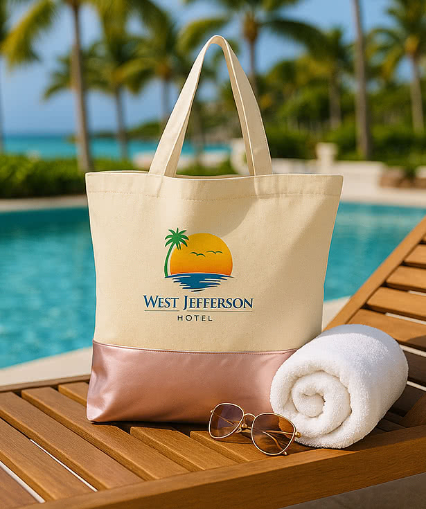 Cotton Canvas Metallic Accent Tote Bag
