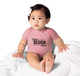 Rabbit Skins Harborside Melange Jersey Baby Bodysuit - Color: Mauvelous Melange
