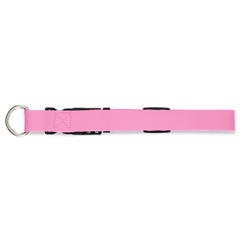 Full Color Adjustable Pet Collar, 1" Wide in Charity Pink