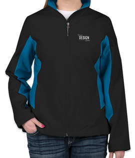 Port Authority Women's Colorblock Soft Shell Jacket - Color: Black / Imperial Blue