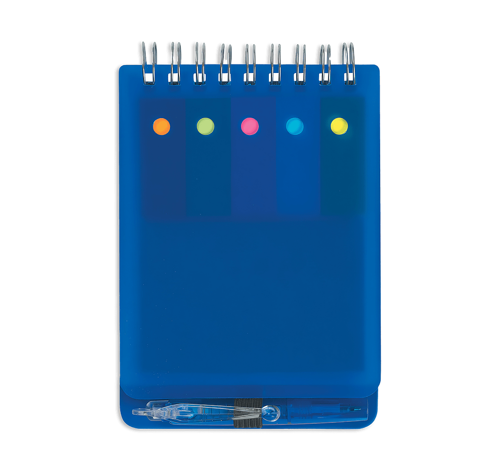 Soft Cover Spiral Notebook with Pen, Sticky Notes, and Flags-default